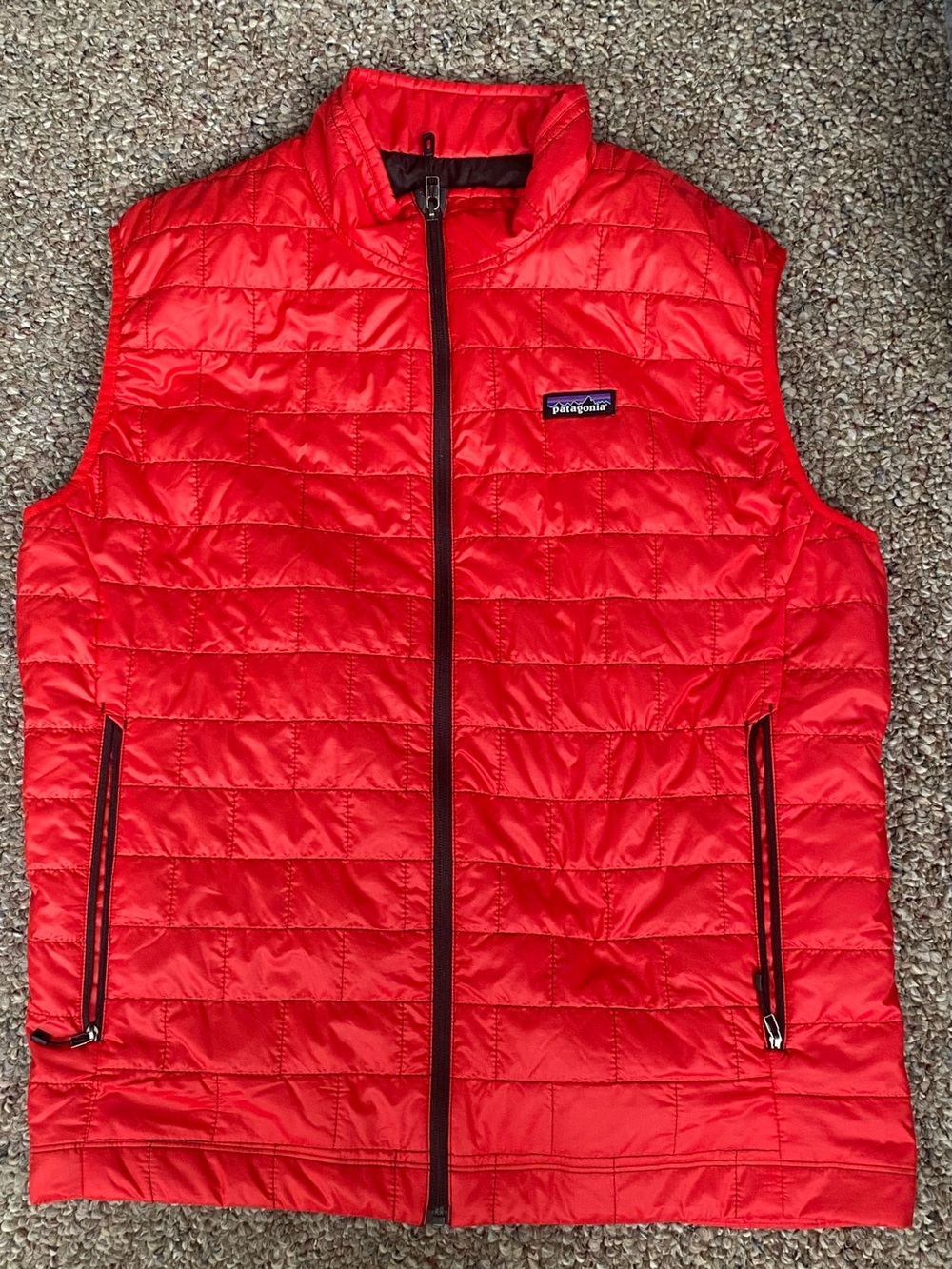 Patagonia Nano Puff Vest Men's Red PrimaLoft Insulated Full Zip Size XL